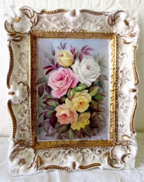 english porcelain rose bouquet pin tray dish reginald johnson