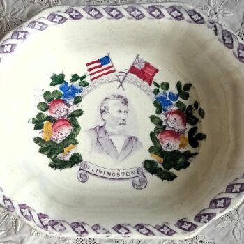 antique scottish victorian commemorative dish dr livingstone