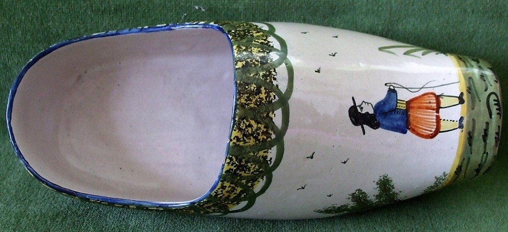antique hb quimper french faience sabot