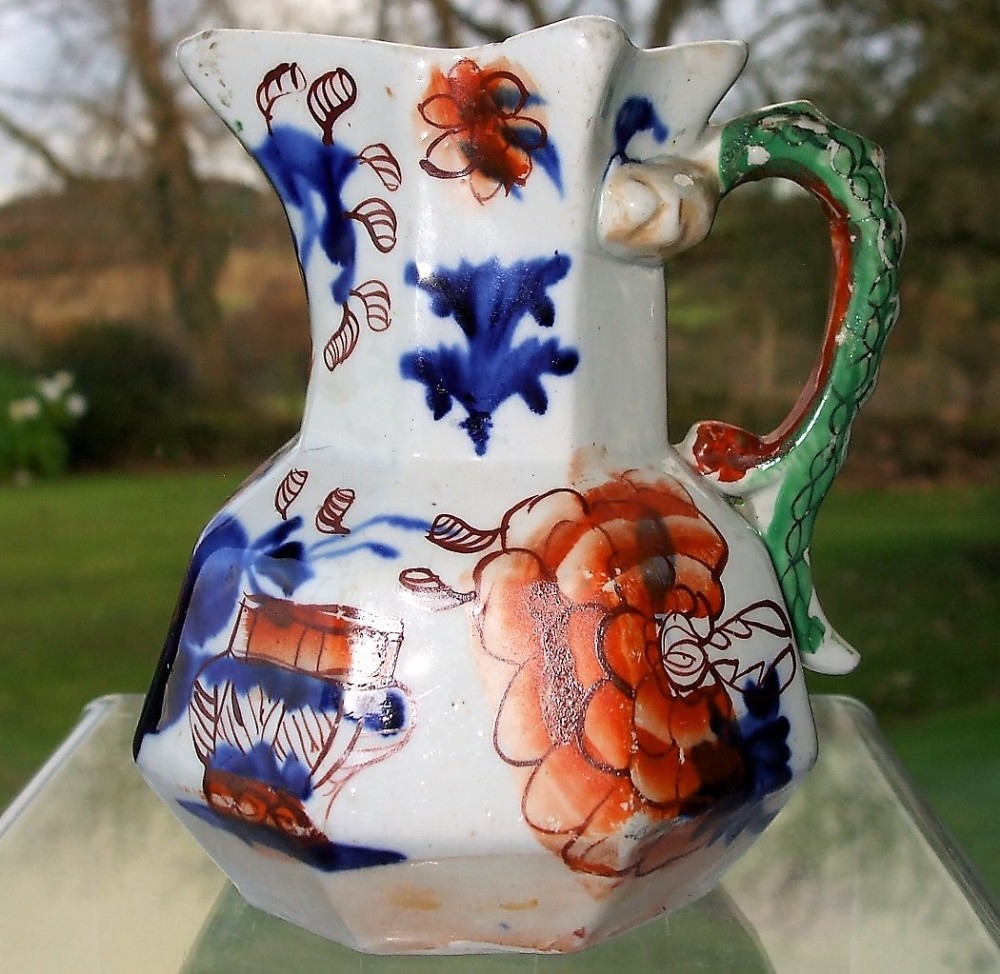 antique english georgian mason's ironstone hydra jug