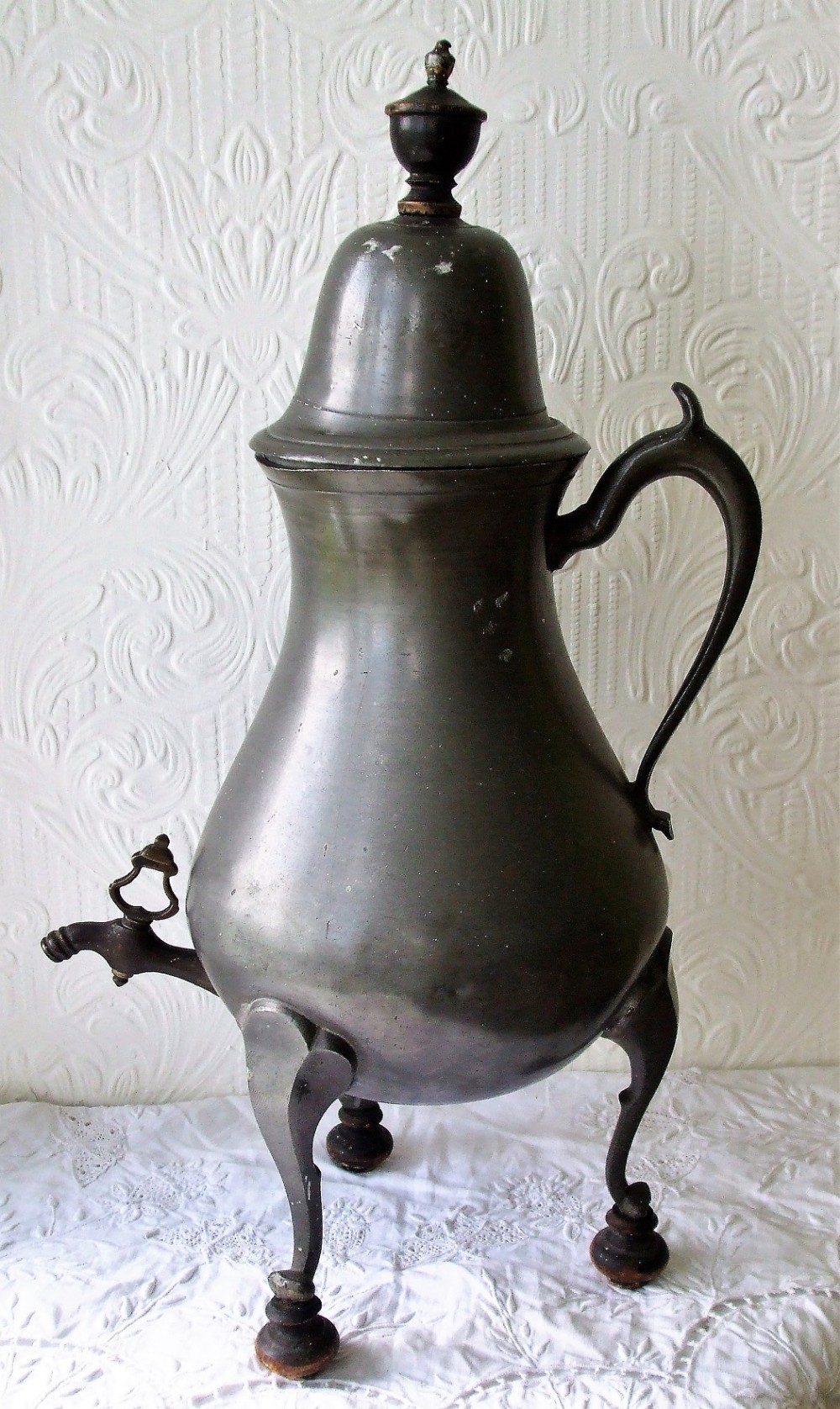 antique dutch or english georgian pewter coffee urn