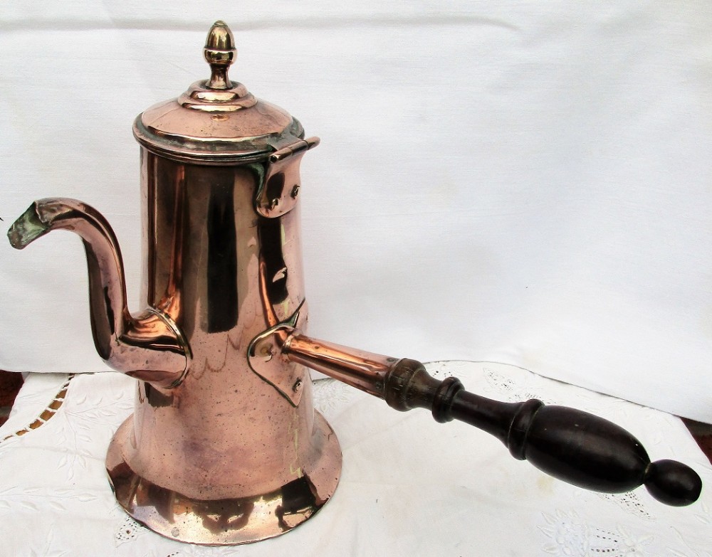 antique english georgian copper coffee pot