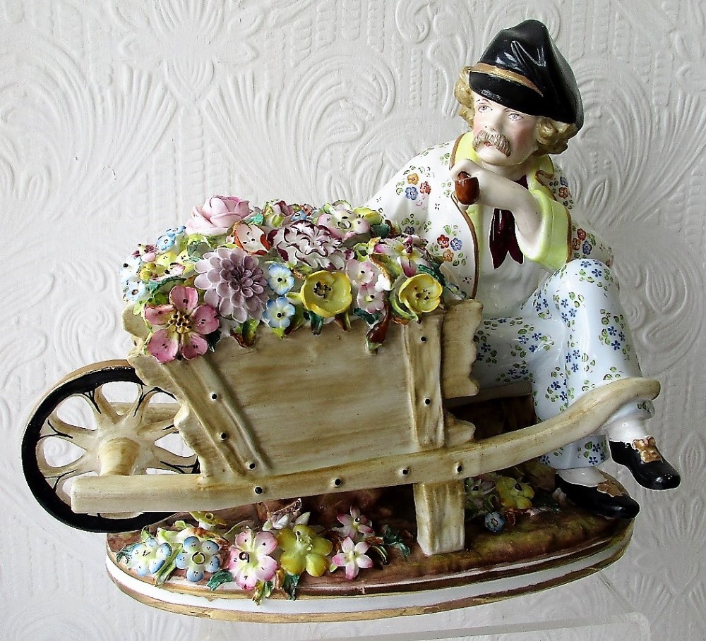 antique english victorian porcelain figurine the flower seller john bevington of hanley