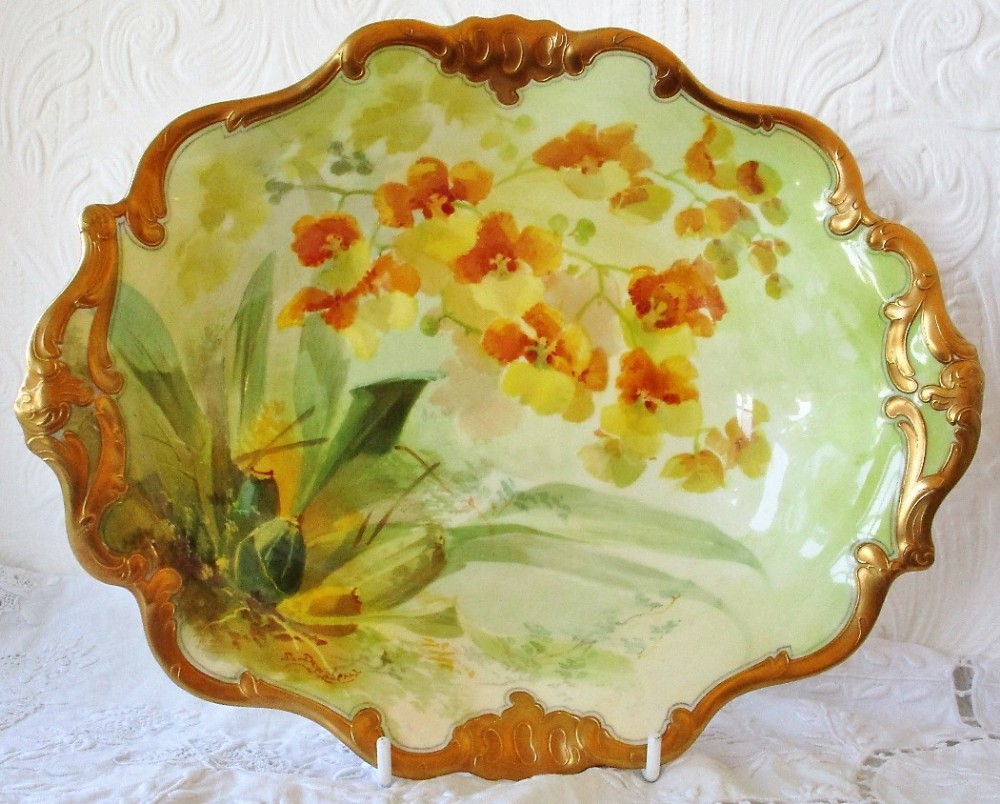 royal doulton porcelain cabinet dish oncidium forbesii orchids david dewsberry