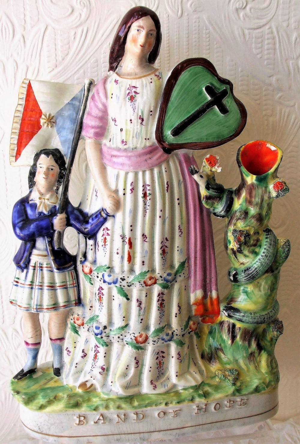 victorian staffordshire figure group band of hope