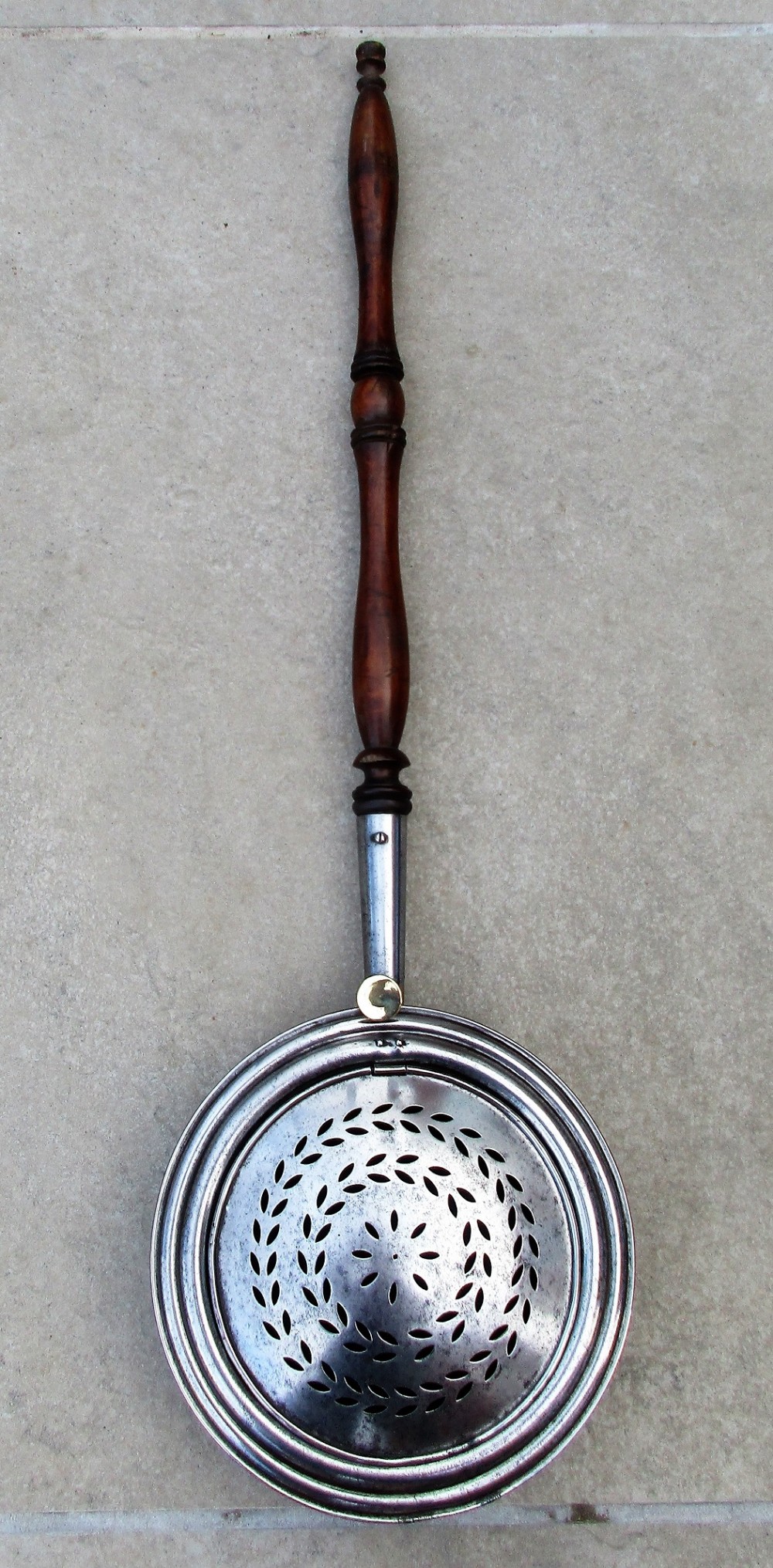antique english victorian steel chestnut roaster