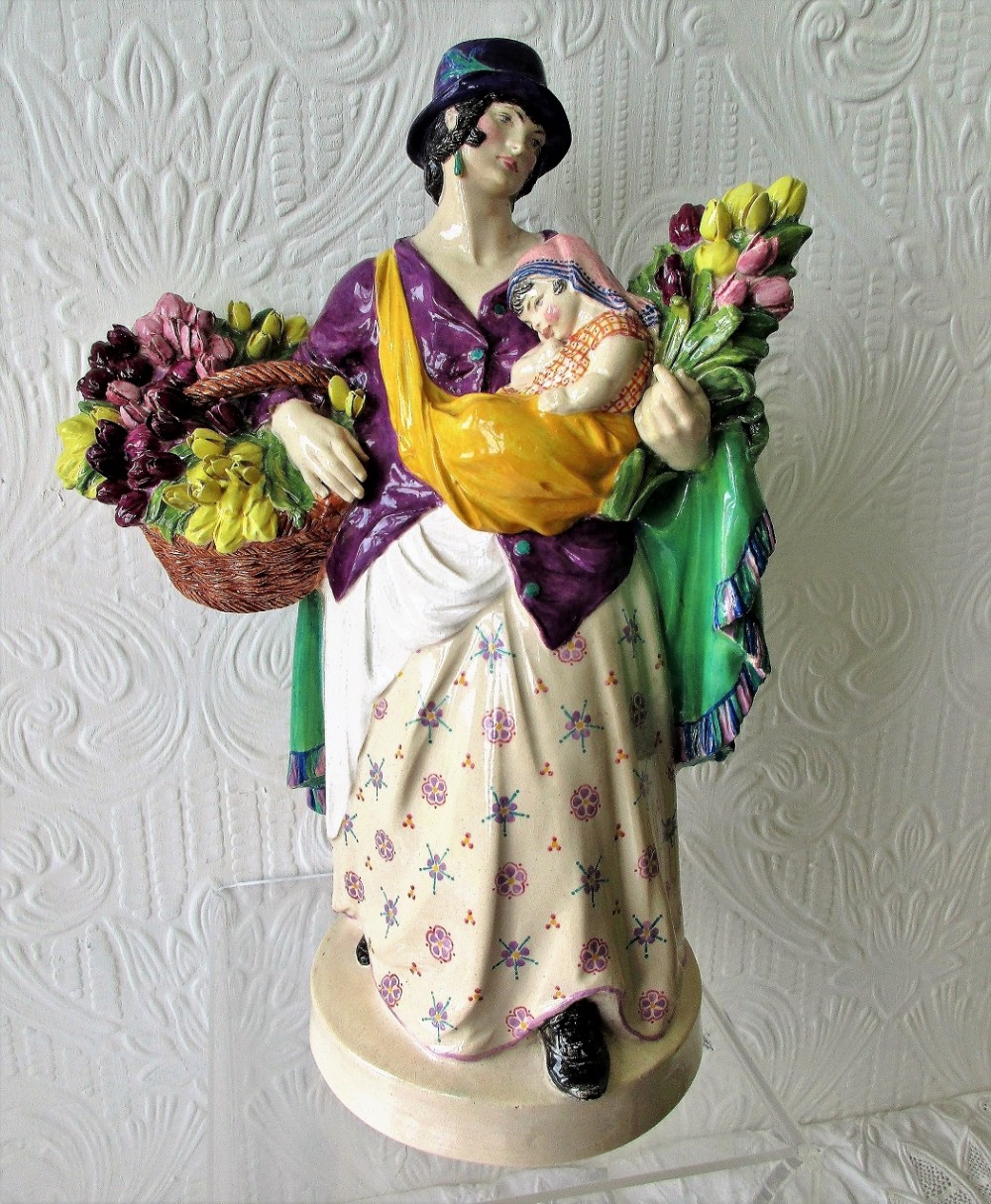 antique english studio pottery figurine the tulip woman charles vyse