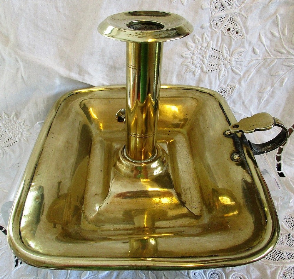 antique english georgian brass chamberstick