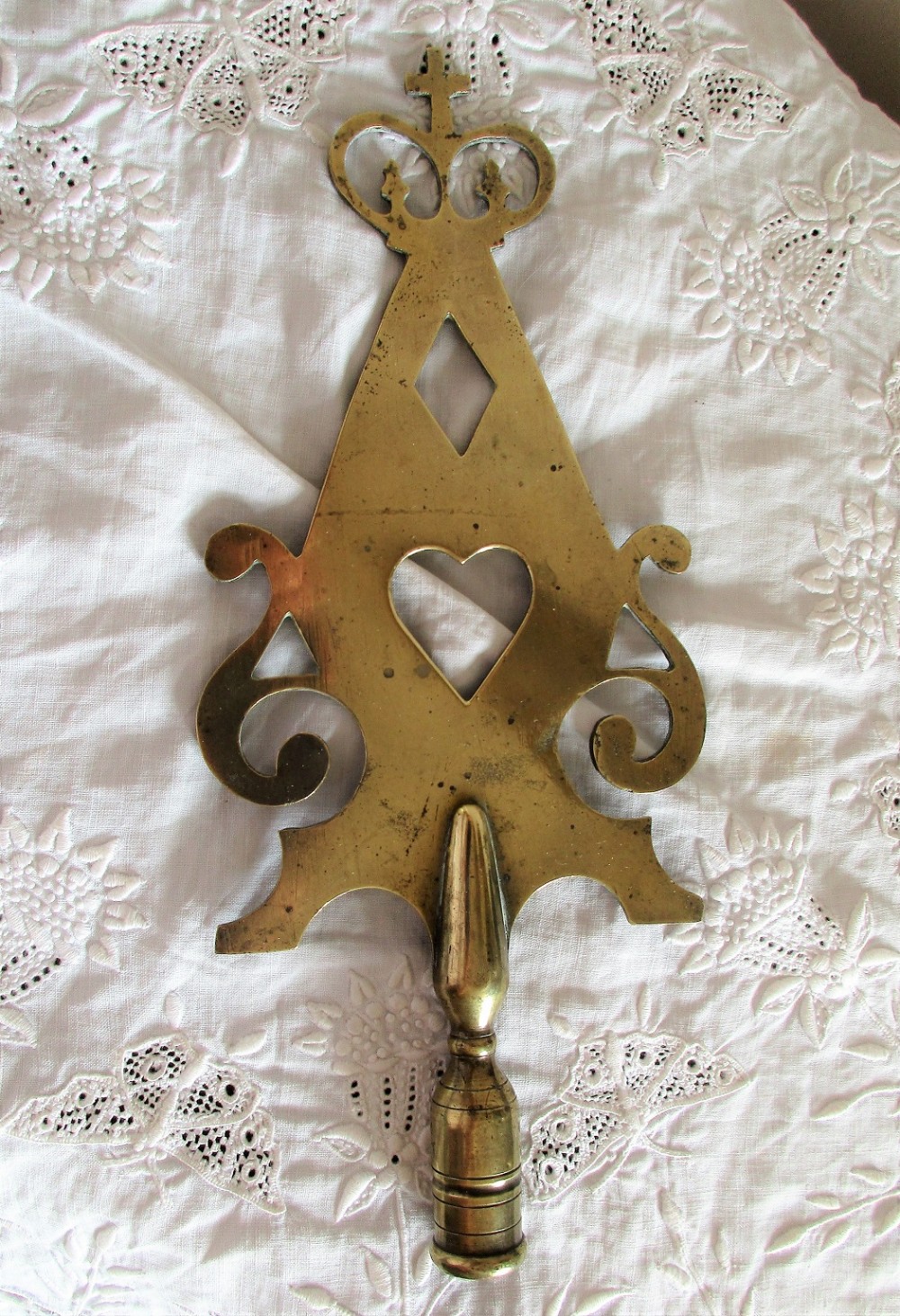 antique english victorian friendly society brass pole head paulton somerset