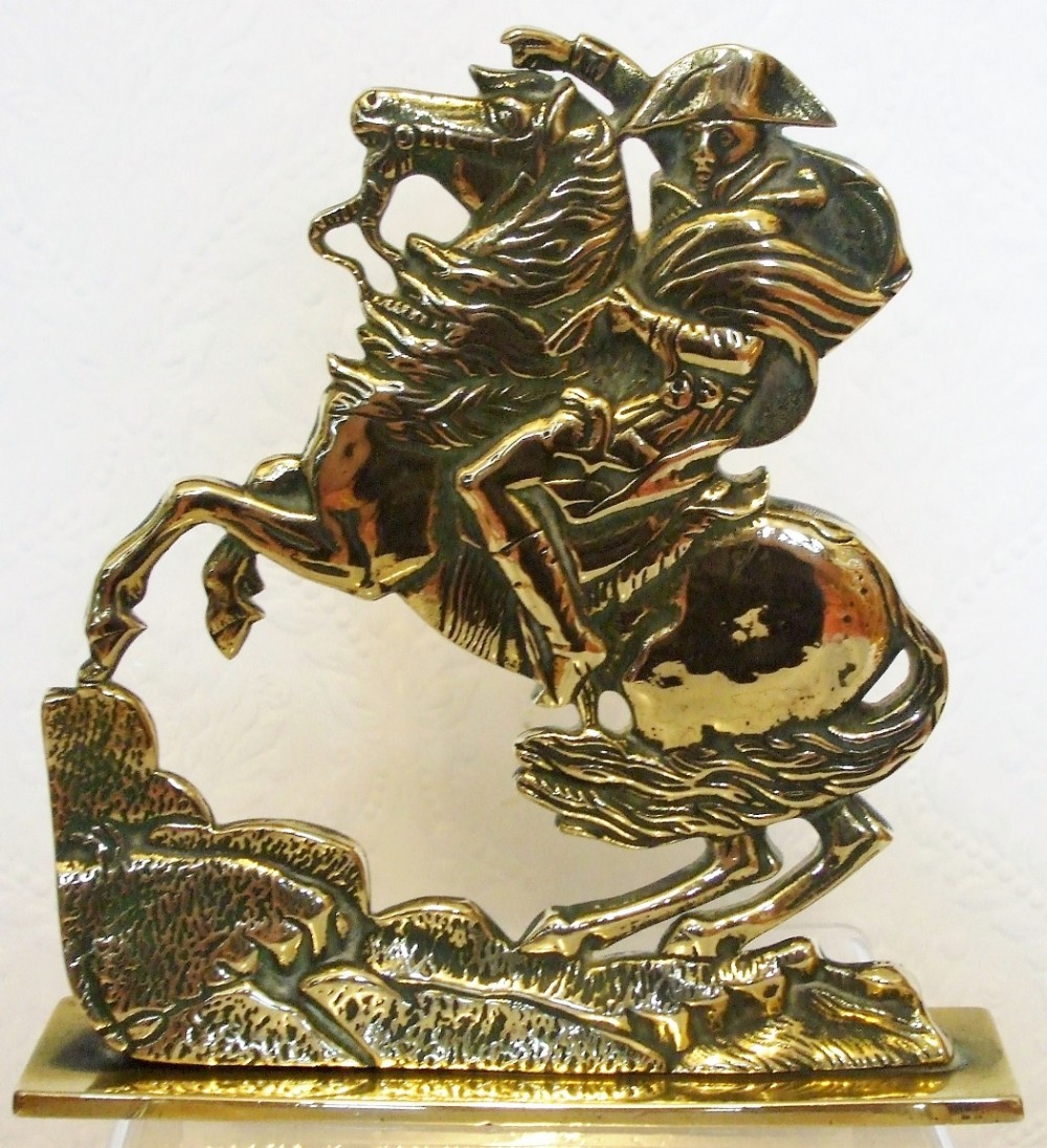 antique english georgian brass chimney ornament napoleon crossing the alps