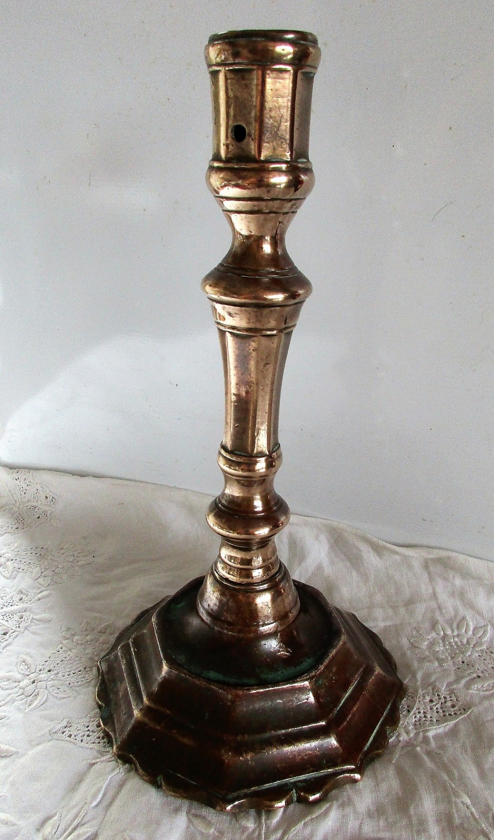 antique english georgian bronze candlestick