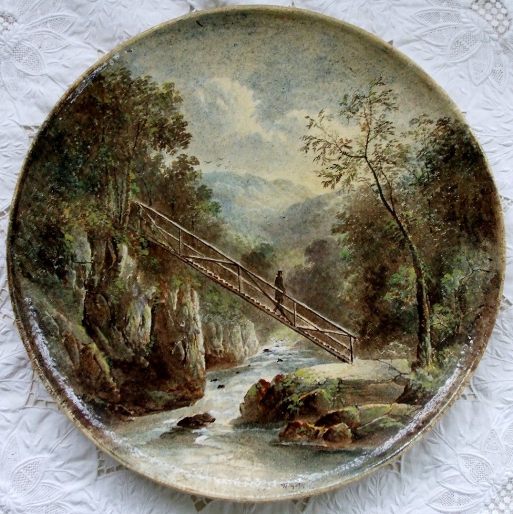 victorian copeland pottery charger on the llugwy n wales no 403 william yale of stoke