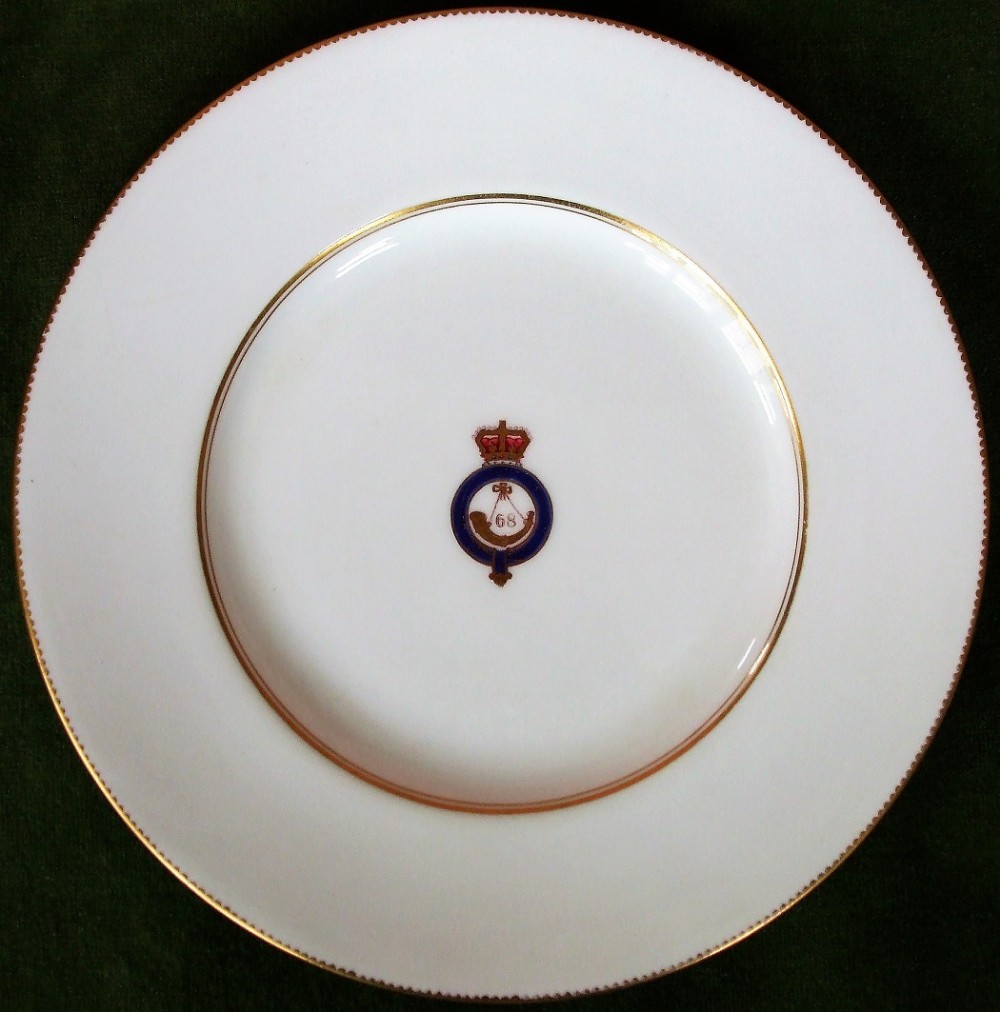 antique english edwardian minton porcelain dessert plate durham light infantry