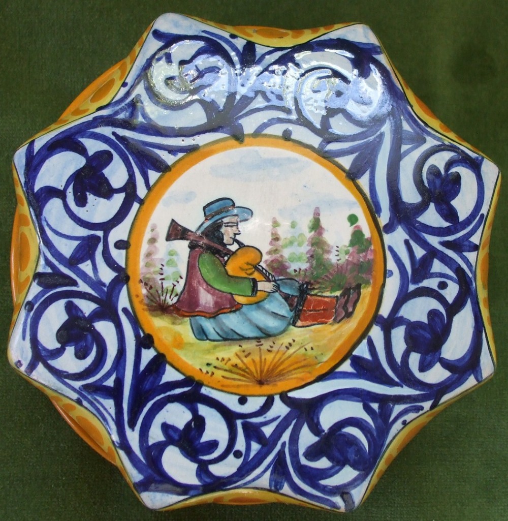 vintage hb quimper french faience bonboniere and cover