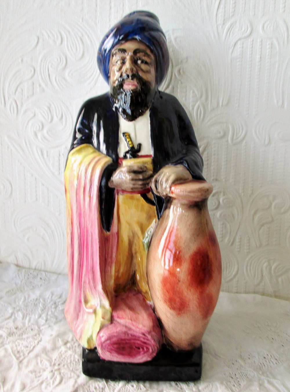 vintage english old court ware staffordshire pottery figure achmed