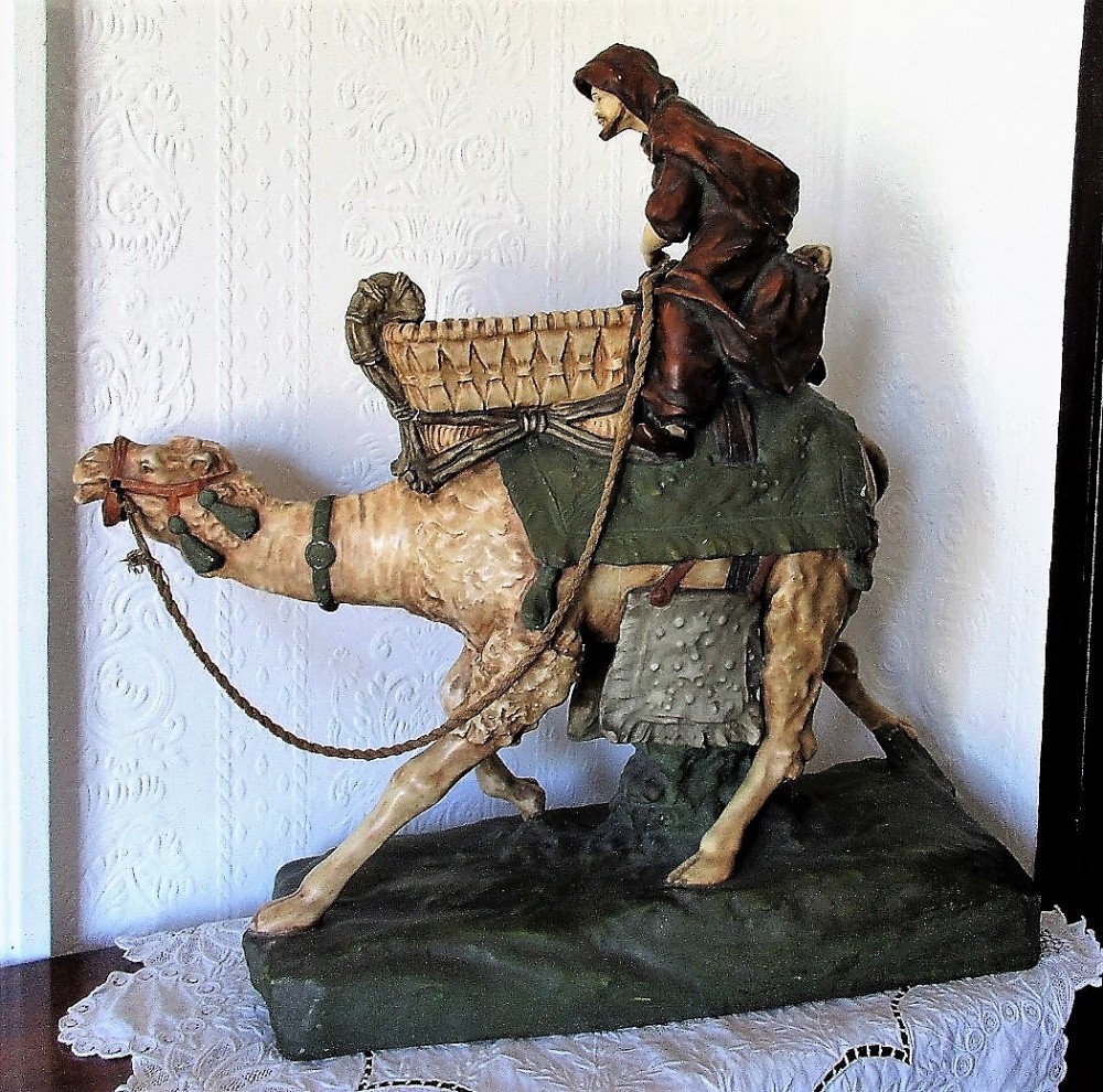 vintage czech amphora porcelain camel and rider