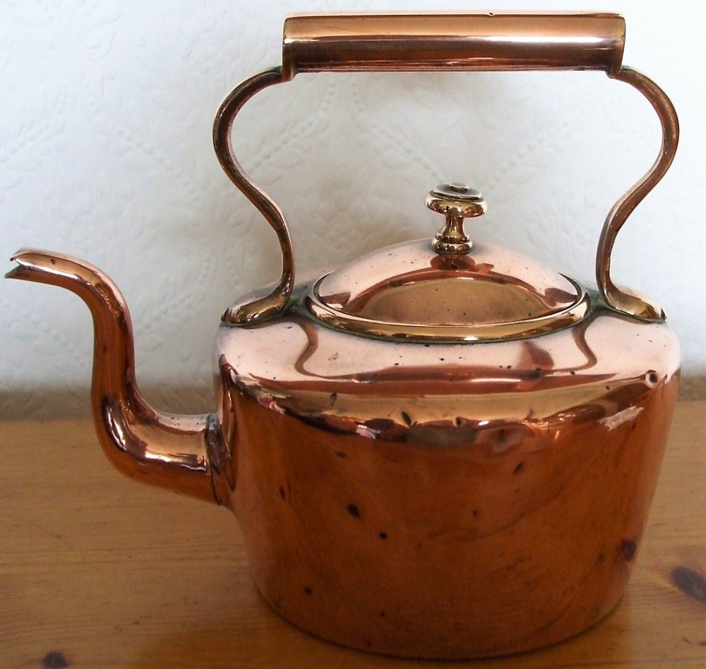 antique english victorian copper kettle