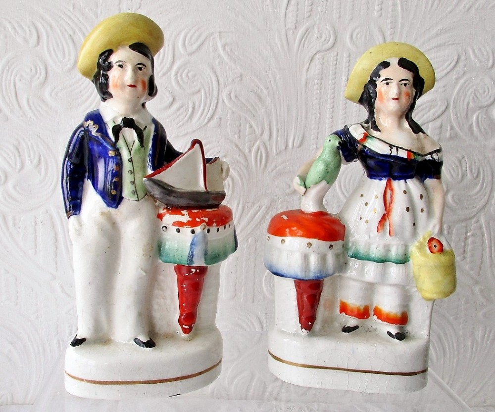 pair of victorian staffordshire pottery royal portrait figures prince of wales and the princess royal p a135 a136 h 565a h 566a