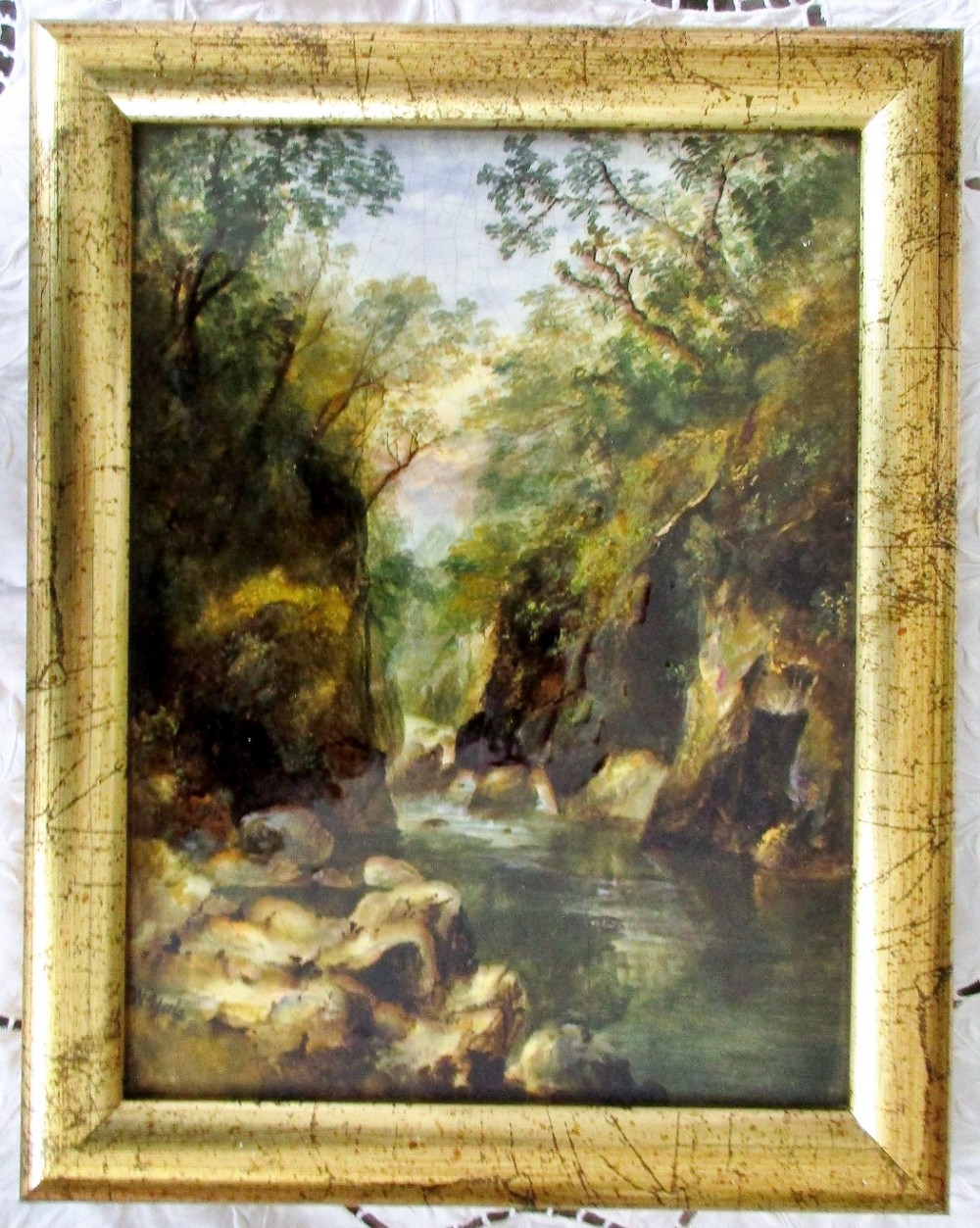 victorian ceramic plaque fairy glen betwsycoed decorated and signed by william yale of stoke