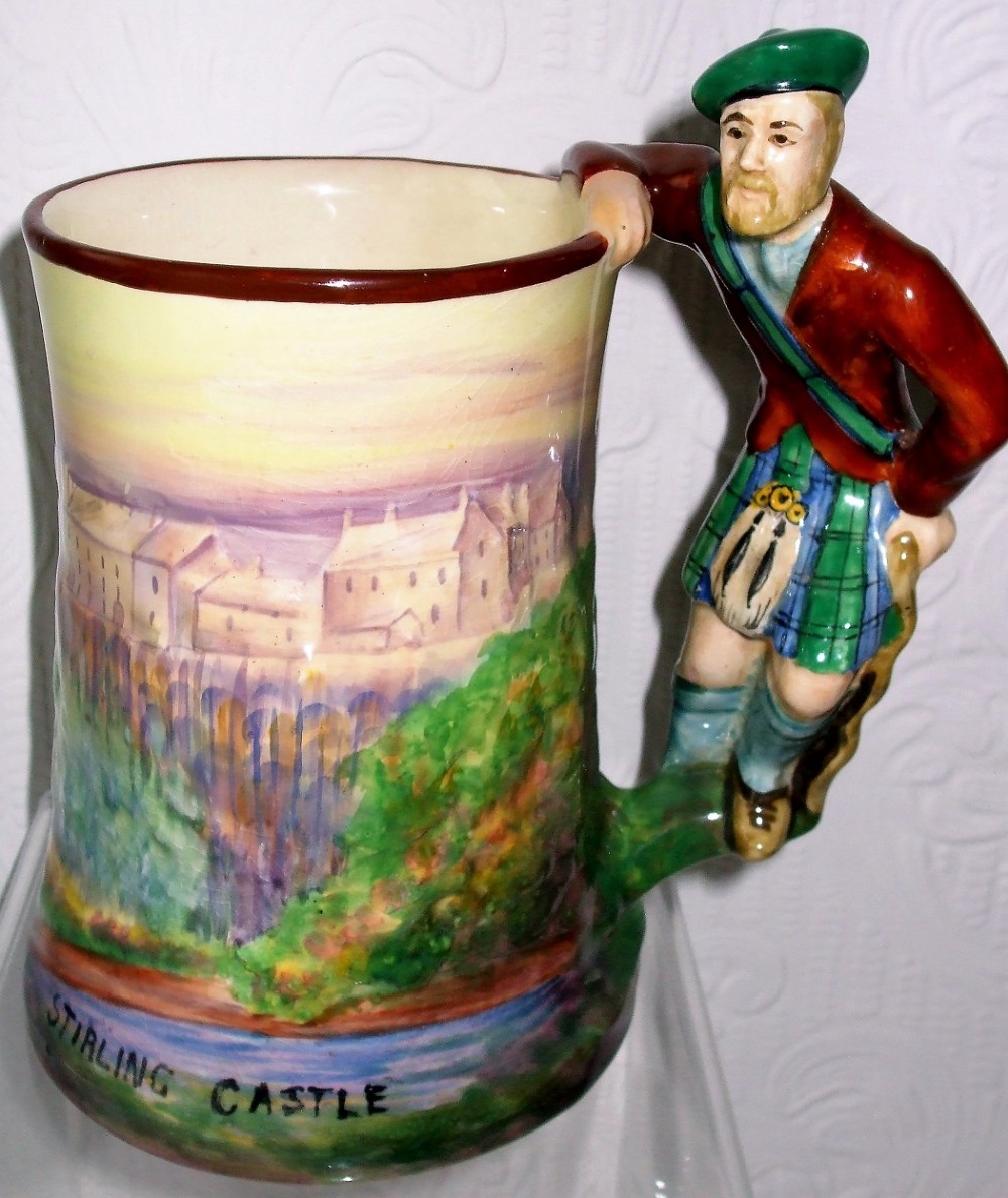 vintage stirling castle musical pottery mug