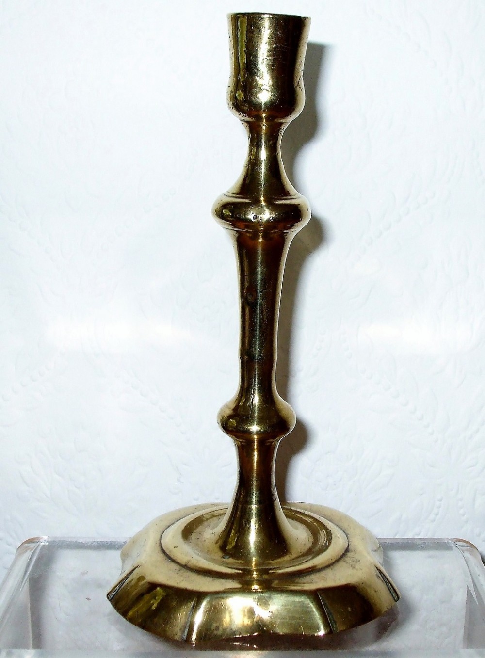 antique english georgian brass candlestick