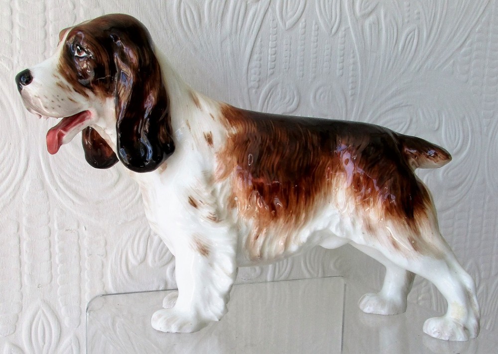 english studio pottery porcelain figurine springer spaniel reginald johnson