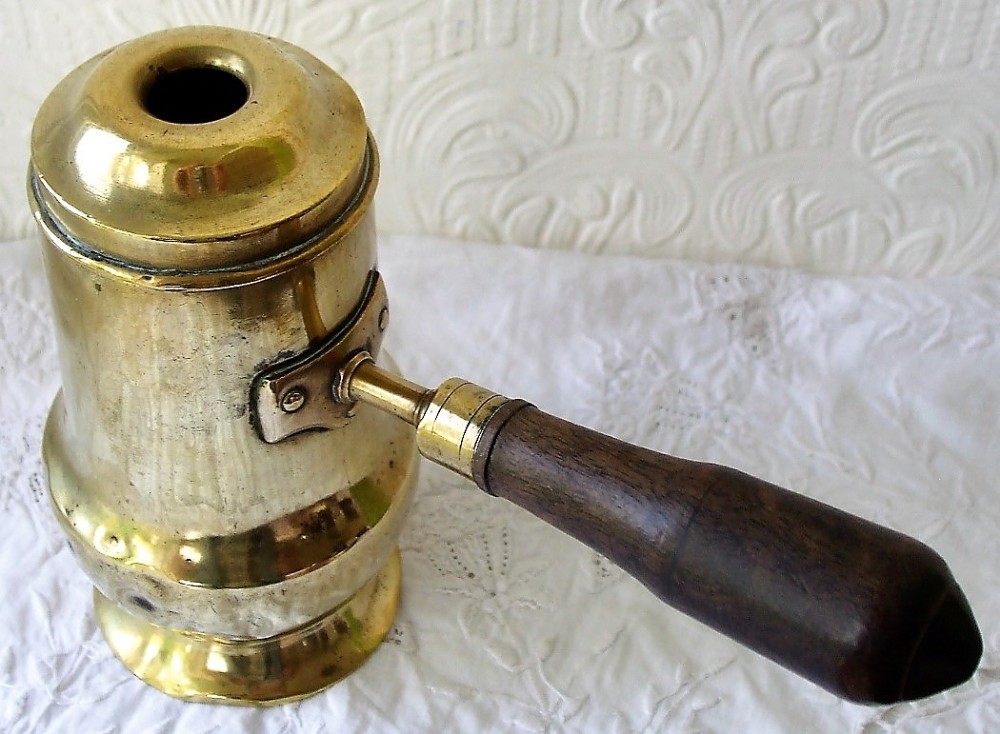 antique dutch or english georgian brass chocolate pot