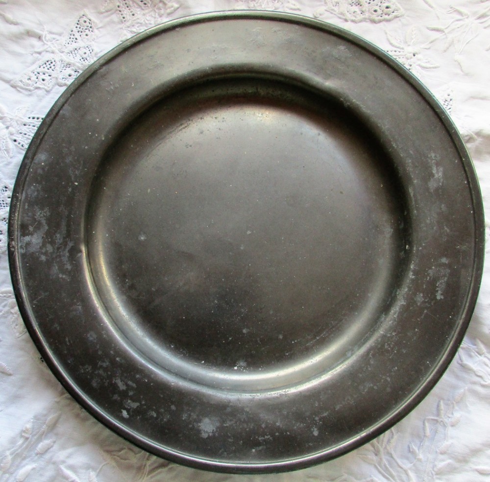 antique english georgian pewter dish plate