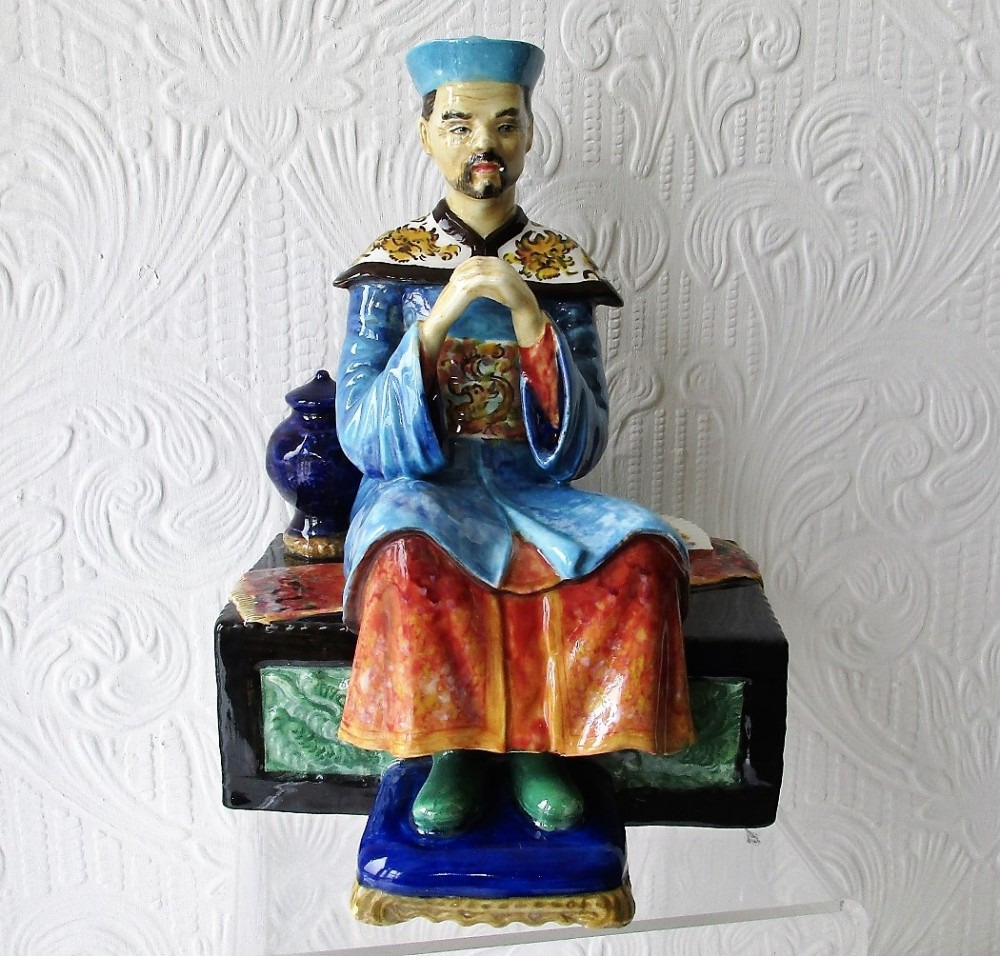 english studio pottery porcelain figurine mandarin reginald johnson