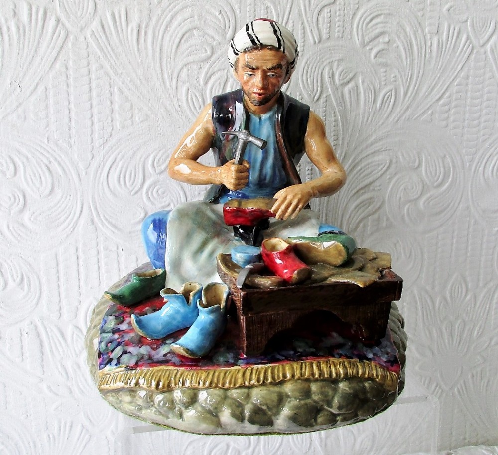 english studio pottery porcelain figurine cobbler of baghdad reginald johnson