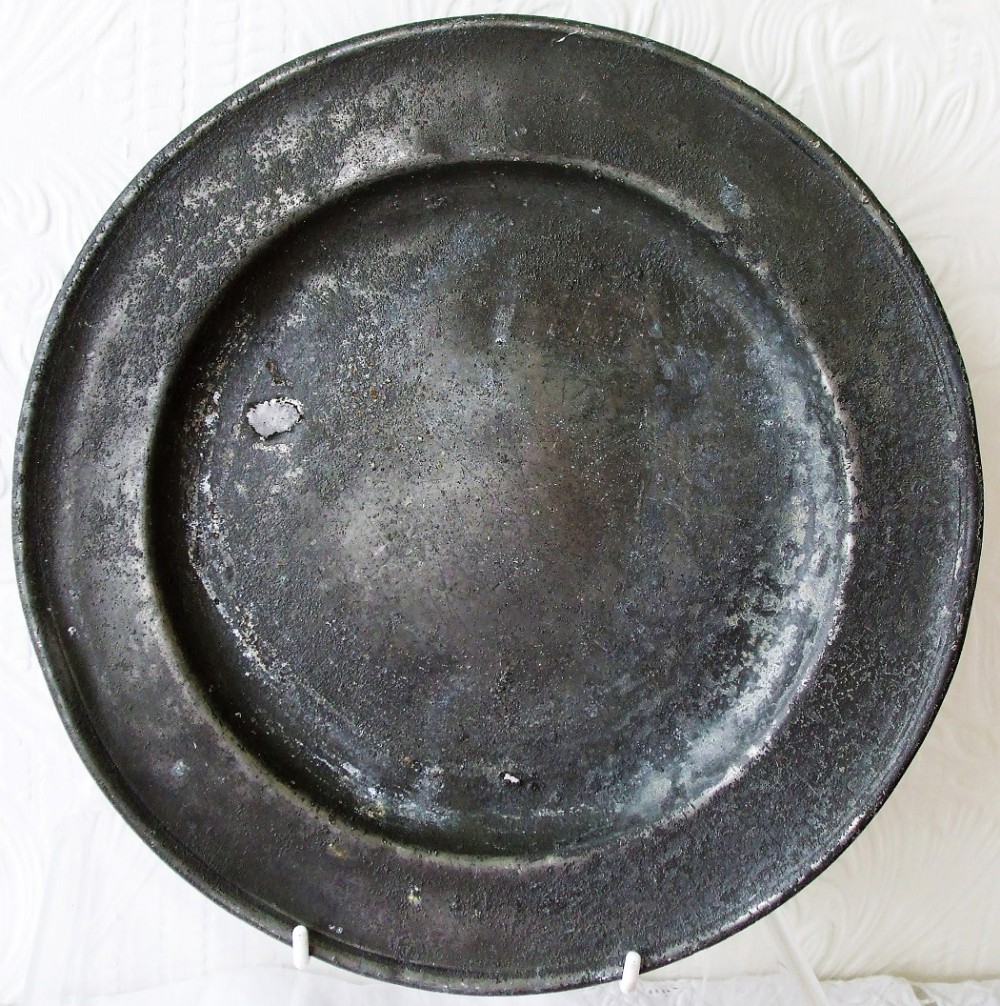 antique english georgian pewter dish plate