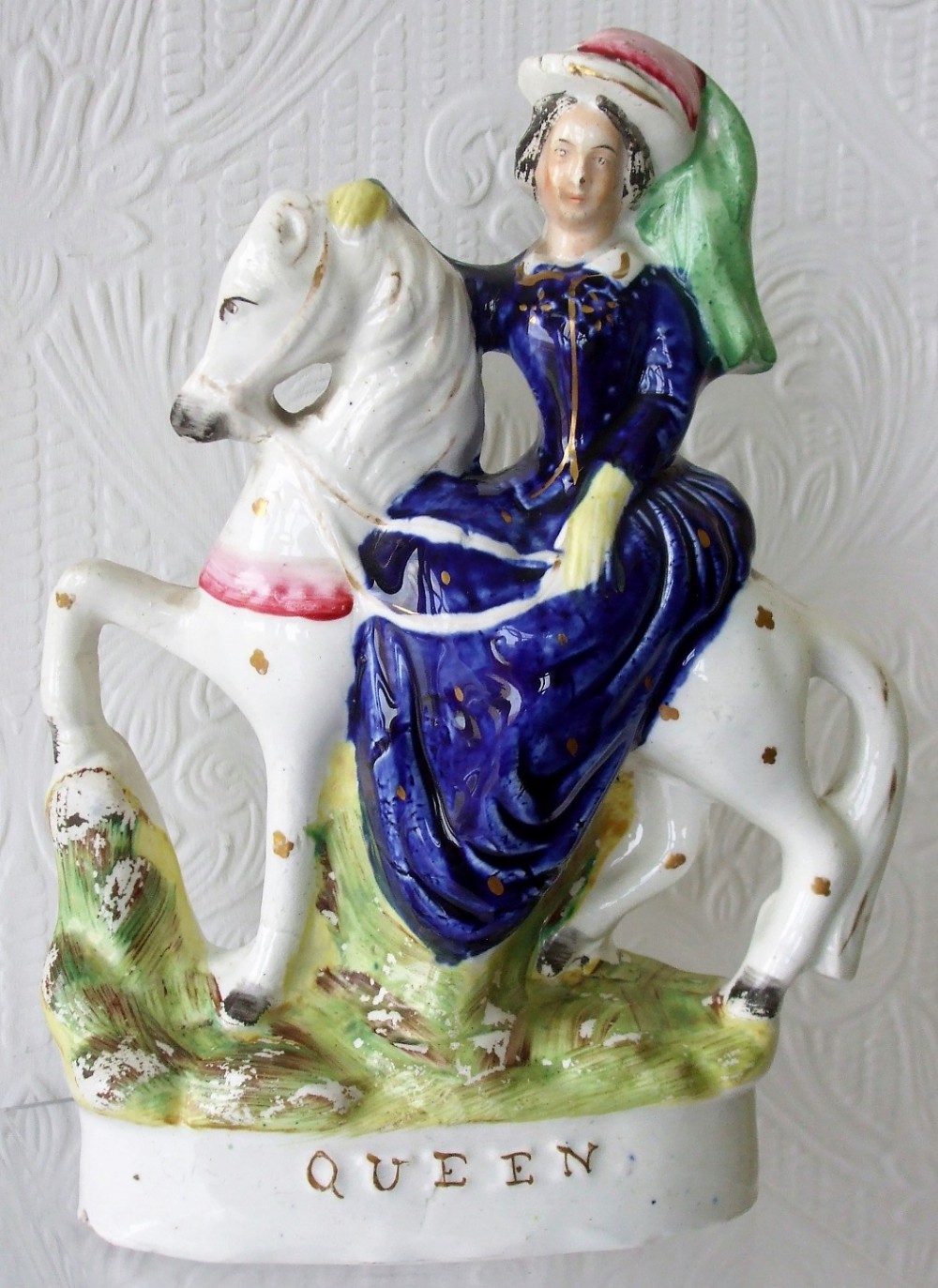 antique english victorian staffordshire pottery royal portrait figure queen victoria p a109 h 502