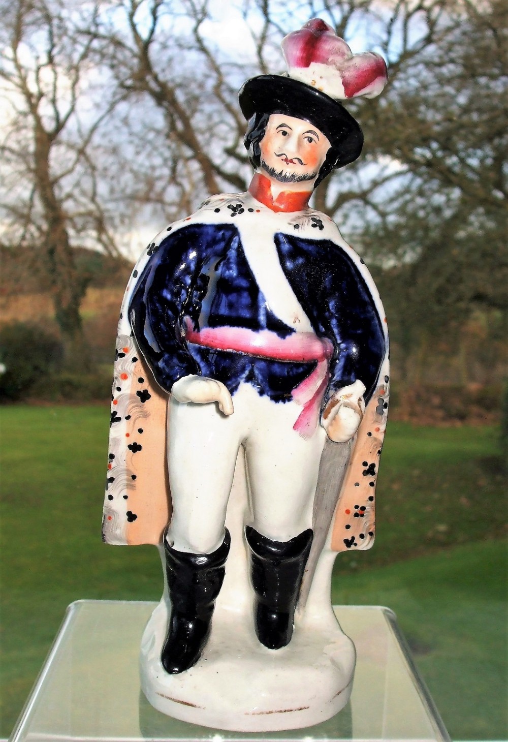 antique english victorian staffordshire pottery theatrical figure h 1411