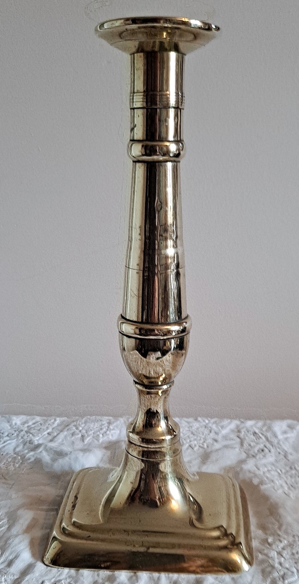 antique english georgian brass candlestick