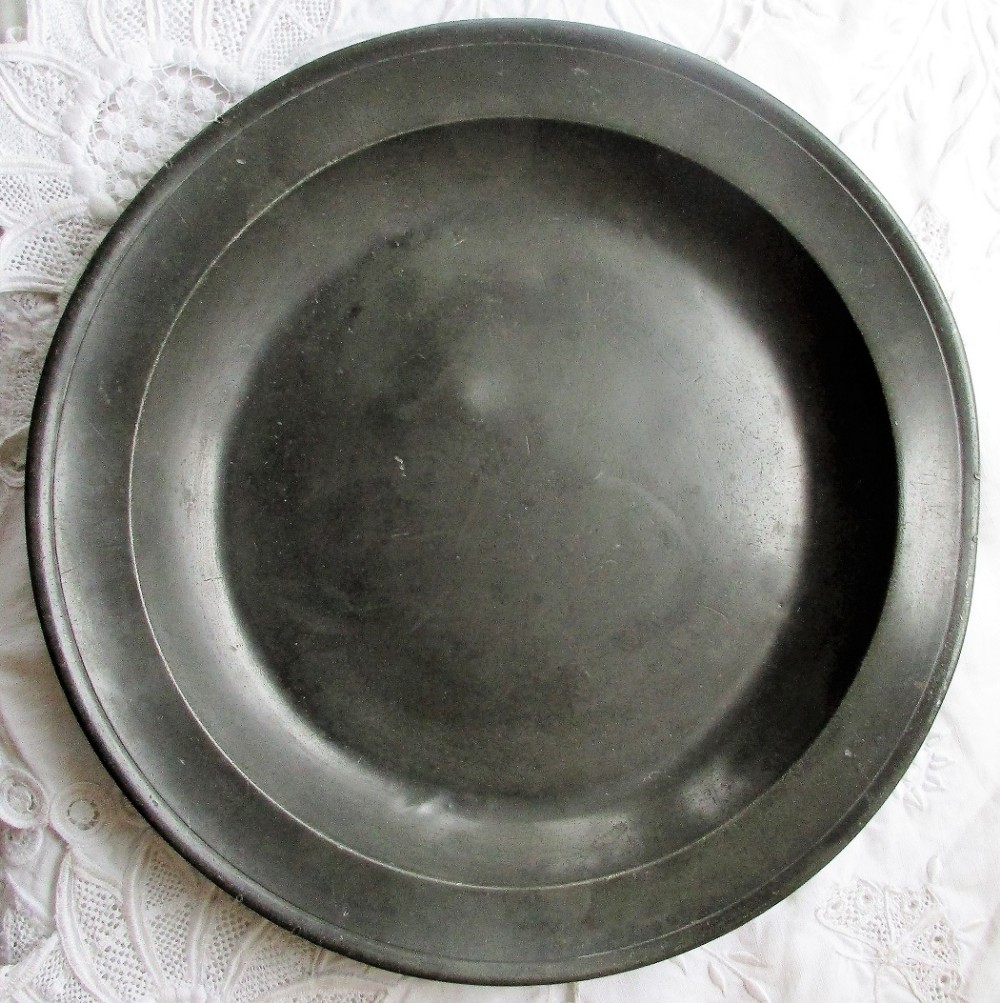 antique english georgian pewter dish plate
