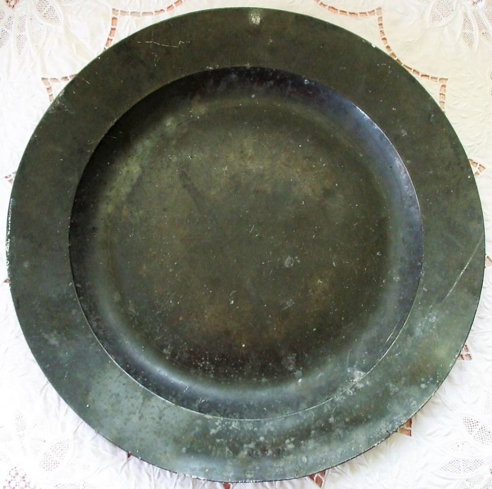 antique english georgian pewter dish charger