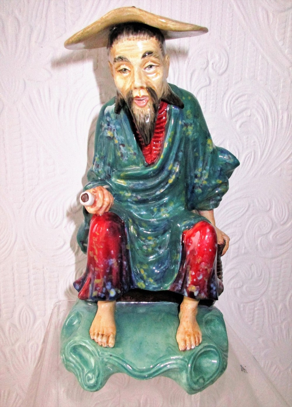 english studio pottery porcelain figurine tibetan story teller reginald johnson