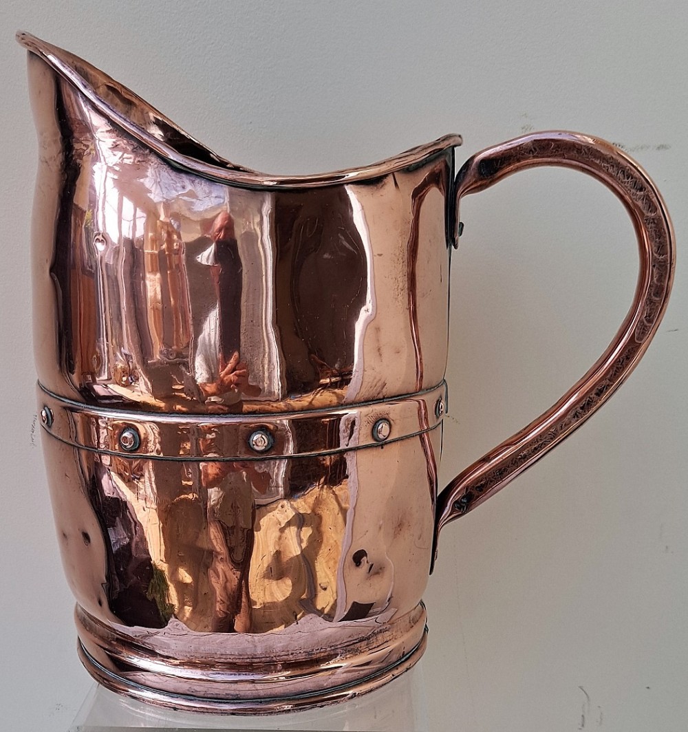 antique english victorian copper arts and crafts jug pitcher