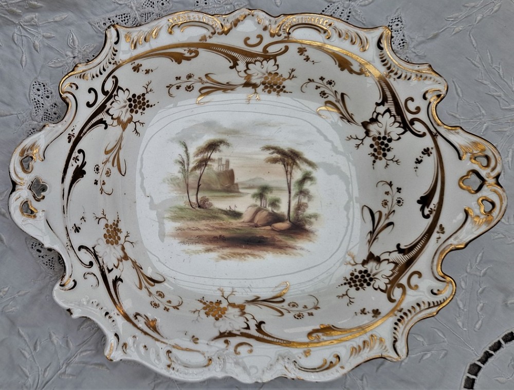 antique english victorian porcelain comport unattributed