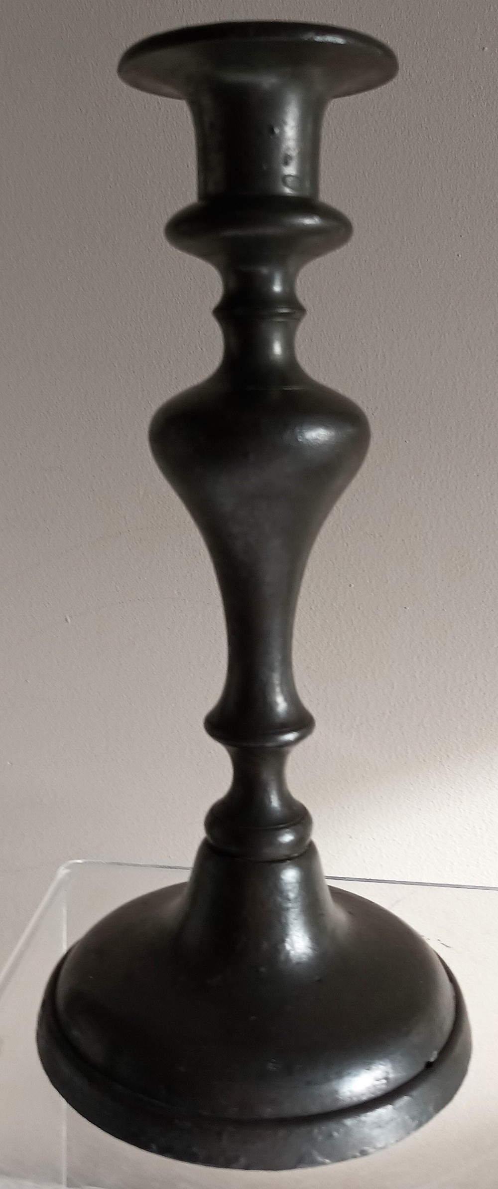 antique english georgian pewter candlestick