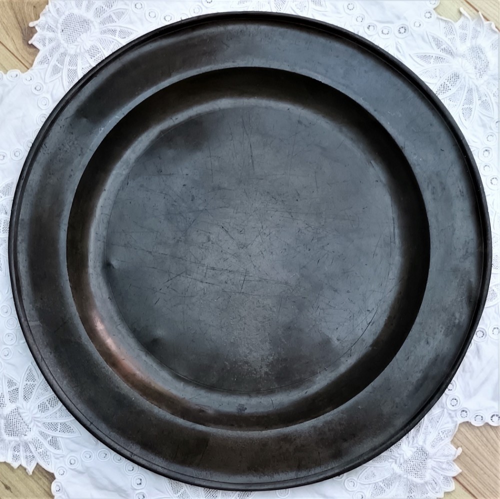 antique english georgian pewter dish charger