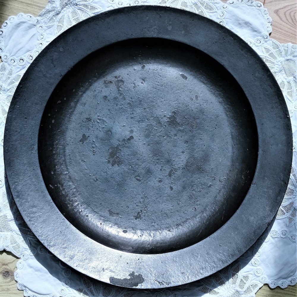 antique english georgian pewter dish charger