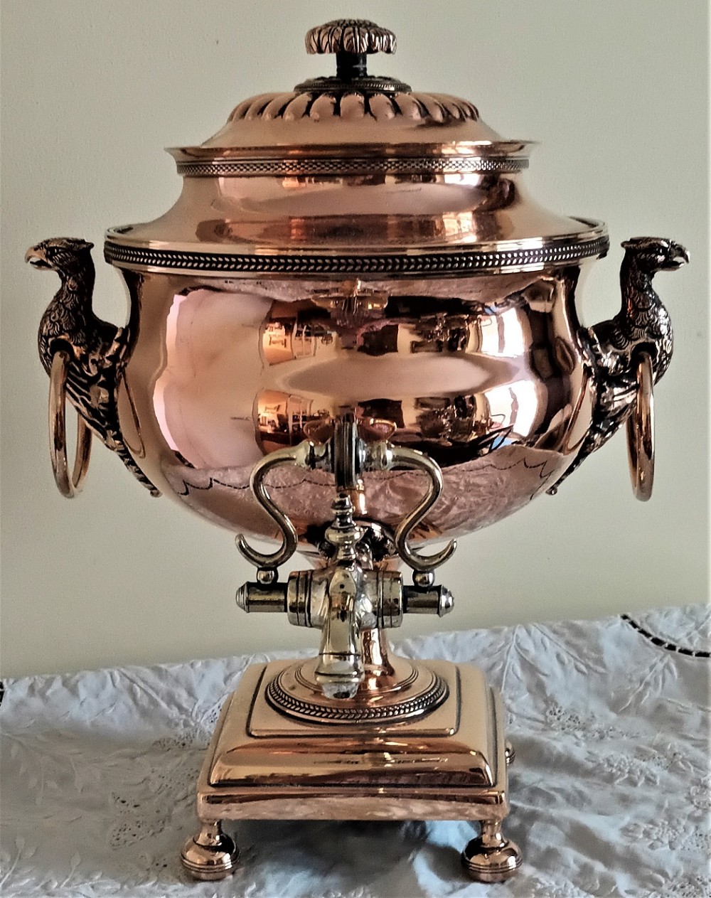 antique english regency copper samovar