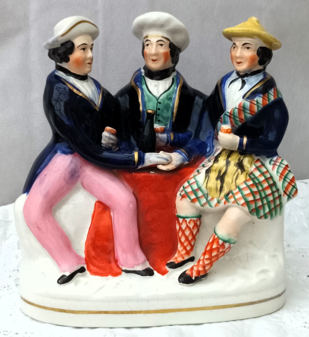 antique victorian staffordshire figure auld lang syne