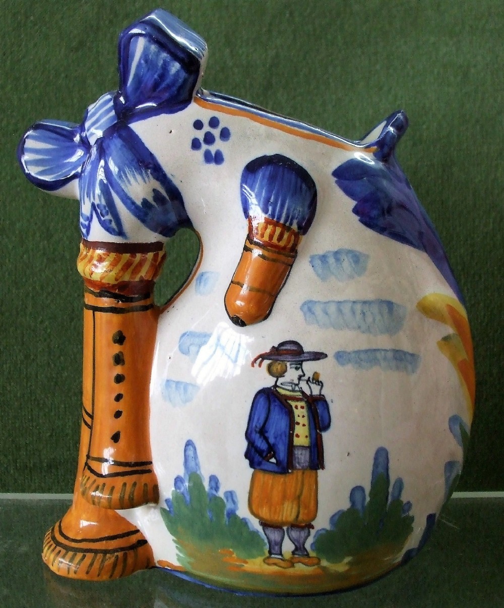 vintage henriot quimper french faience biniou vase