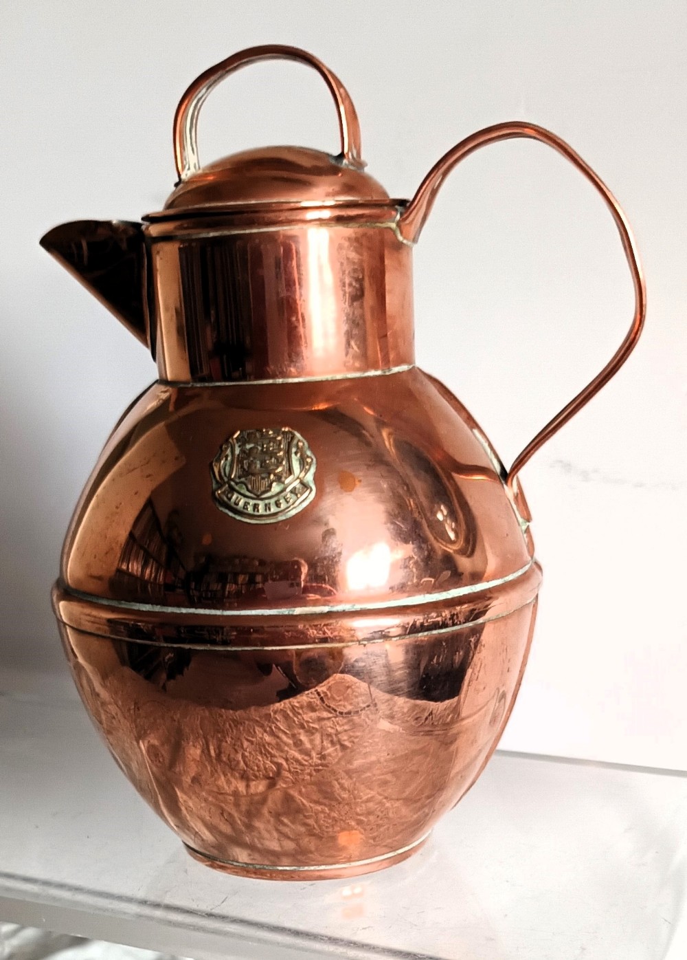 antique victorian copper half pint guernsey milk can