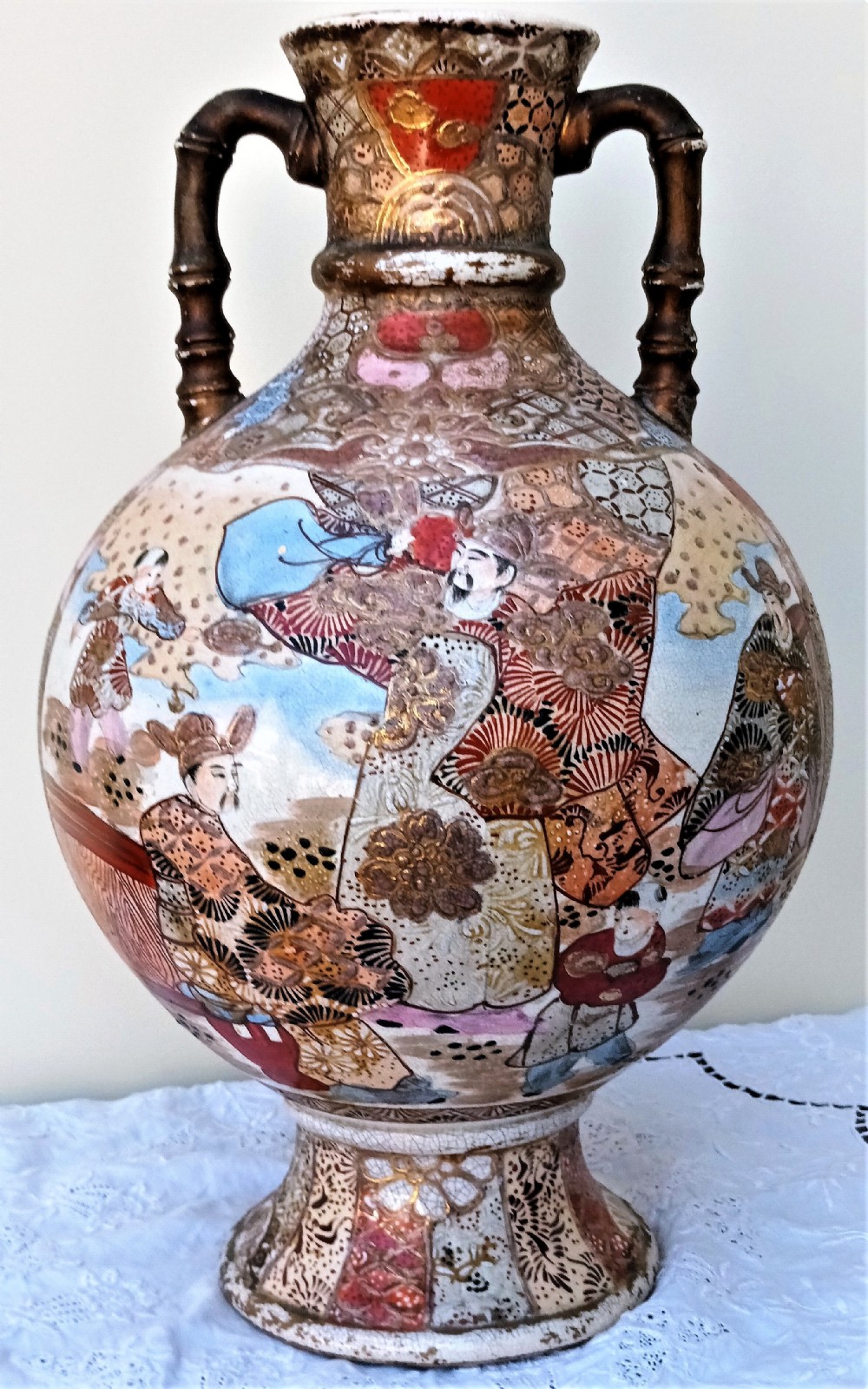 antique japanese meiji period satsuma vase