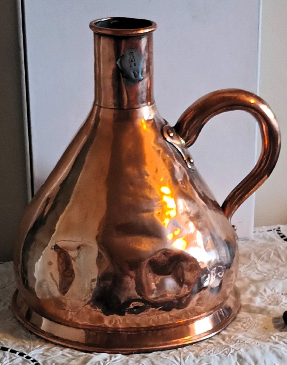 antique english georgian liverpool copper gallon measure