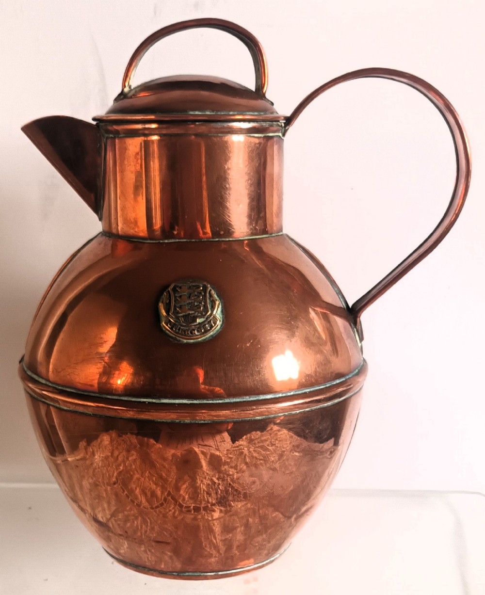 antique channel islands pint copper guernsey milk can