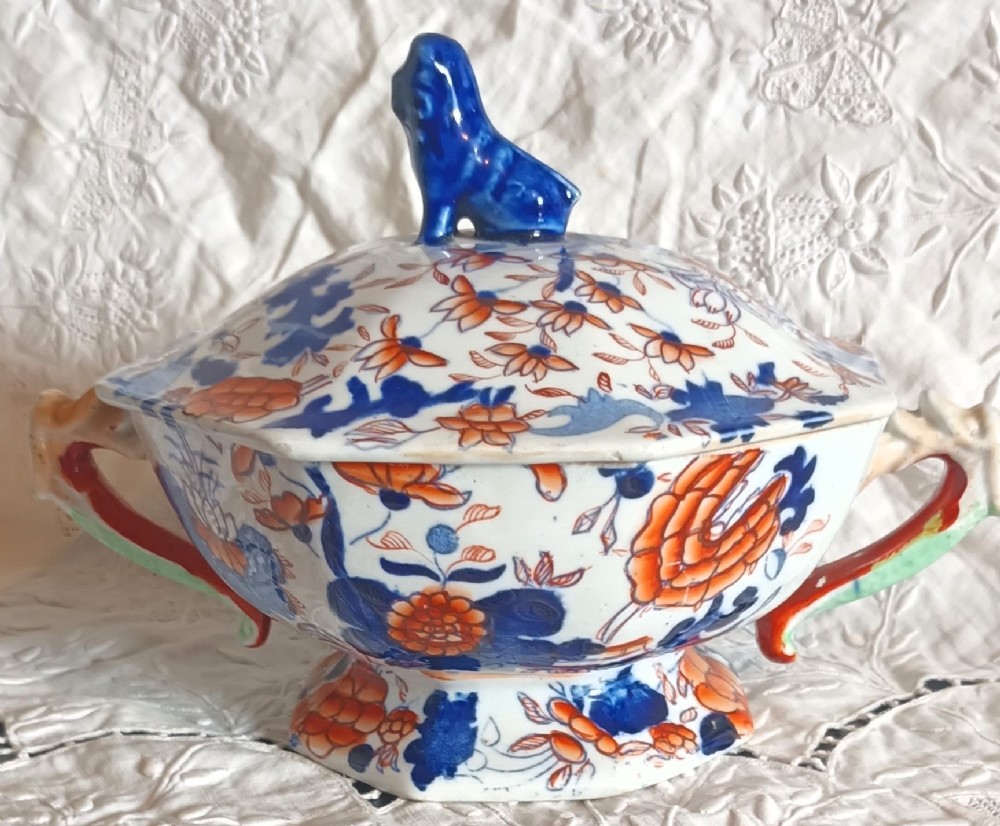 antique english georgian mason's ironstone tureen and cover